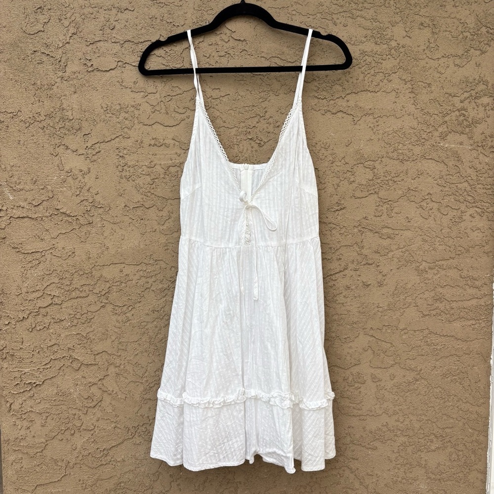 D&M white lace whimsy summer beach boho dress, women’s medium